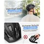 BÜCHEL Casque de vélo avec technologie In-Mould - Pour enfants et adultes - Cam Lock, mentonnière et moustiquaire - Tailles M 52