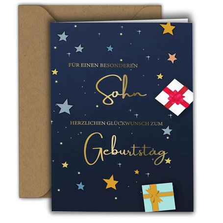 Edition Colibri Carte d'anniversaire pour fils - Pour un fils spécial - Carte de vœux pour garçons et hommes - Carte pliante de