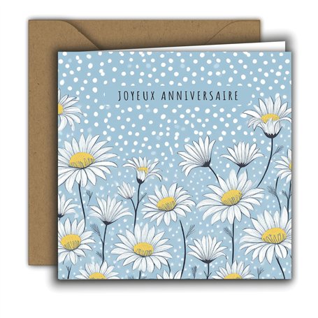 Edition Colibri Carte d’anniversaire pour femme – Carte de vœux haut de gamme avec enveloppe – Carte pliée carrée (15x15 cm) – P