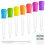 AVIDA · ZEN Pipette Plastique 5ml - 7 Pipettes Graduées + 1 Brosse - Pipette Cuisine - Compte Gouttes en silicone - Pipette Enfa