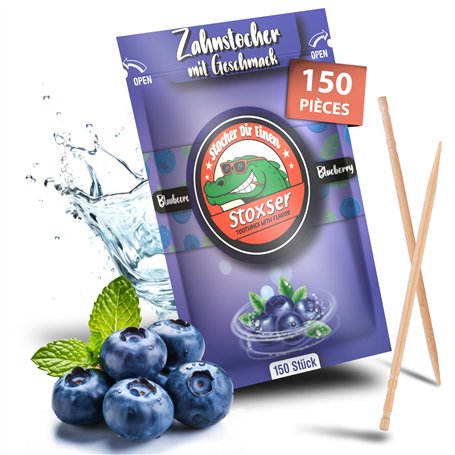 Stoxser Lot de 150 cure-dents aromatisés myrtille