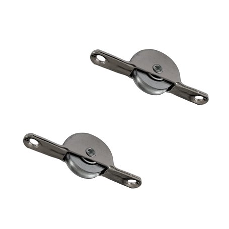 Rouleau de guidage en acier - Roulement à billes - Ferrure de porte coulissante - 76 mm - 2 pièces