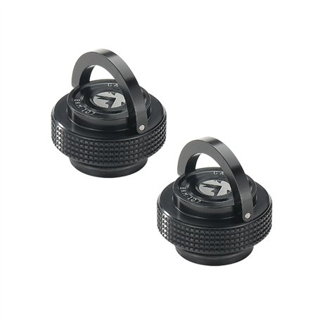 Campingmoon BKM-107-2P Lot de 2 couvercles pour bidon standard de camping avec valve Lindal EN417 Noir