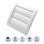H&C VENT Grille Aeration 190x190mm avec clapet et Moustiquaire │ Anti retour Lamelles Mobiles│ Evacuation Cache Tuyau Ventilateu