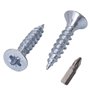 SKIR'CO Lot de 100 vis à bois Pozidriv Tête fraisée cruciforme en acier zingué Argenté 2