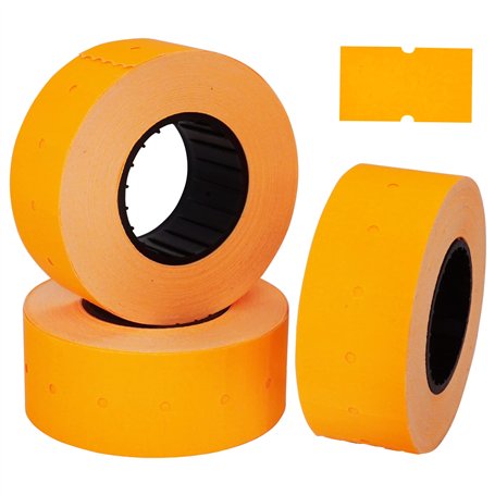 SKIR'CO (4 rouleaux) Etiquettes Prix Pistolet 21 x 12 mm couleur orange