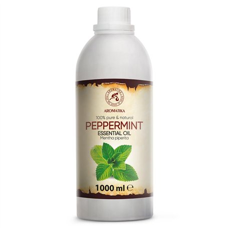 Huile Essentielle de Menthe Poivrée 1000ml - Mentha Piperita - Aromathérapie - Parfum d'Ambiance - Huile Essentielle de Menthe P