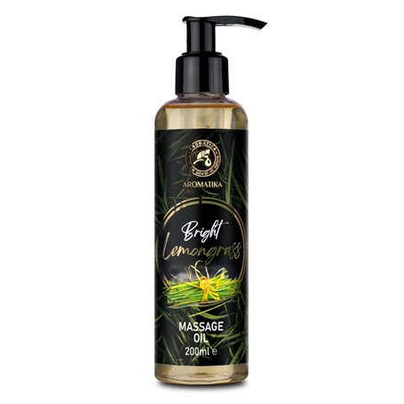 Huile de Massage Bright Lemongrass 200ml - Huile pour Soin du Corps - Massage Amusant - Huile Relaxante pour les Partenaires - H