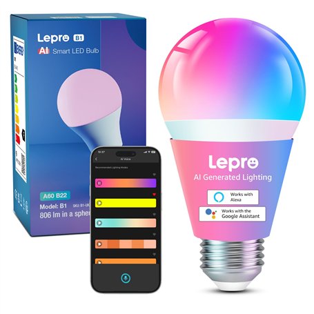 Lepro B1 IA Ampoule Connectée Wifi E27