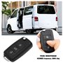 Coque de clé télécommande de voiture à 3 boutons 5K0837202AD compatible avec VW Caddy Transporter T5 433 MHz