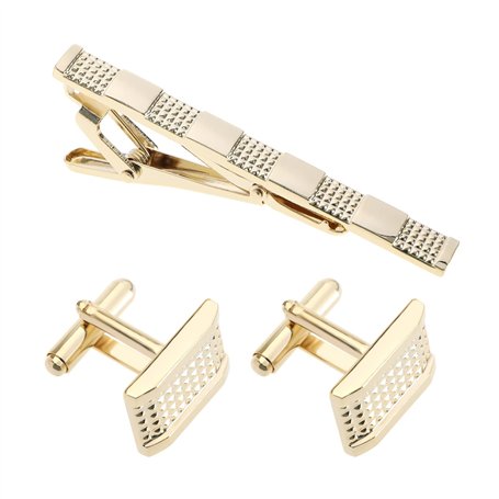 EMSea Lot de 3 pinces à cravate et boutons de manchette pour homme - Pour fête de mariage