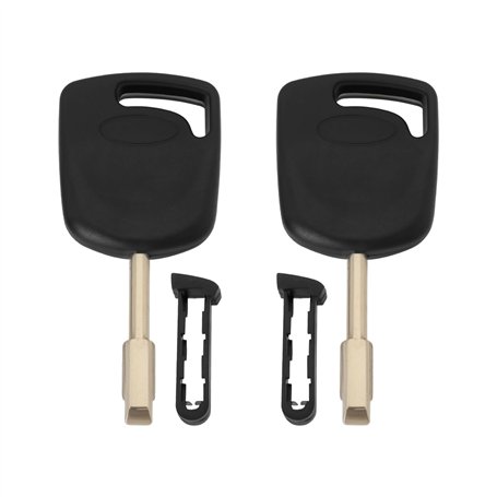 VGOL Lot de 2 Clés de Transpondeur FO21 Noires pour Clé de Voiture Lame de Clé de Voiture Compatible avec Ford Escort Fiesta Mon