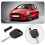 VGOL Lot de 2 Clés de Transpondeur FO21 Noires pour Clé de Voiture Lame de Clé de Voiture Compatible avec Ford Escort Fiesta Mon