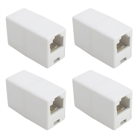 VGOL Lot de 4 coupleurs RJ11 6P4C femelle vers femelle pour modems ADSL de téléphone fixe