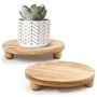 Pylorixz 2 PCS Planche de Socle Rond Riser Planche de Présentation en Bois Planche de Socle Pot Fleuri Support Élévateur Couleur