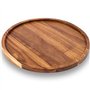 IMCCZONY Plateau Rond en Bois, Plateau de Service en Bois, Plateau de Service, Planche de Charcuterie pour Apéritif, Organisateu