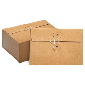 Hopbucan 40 Enveloppes en Papier Kraft avec Fermeture à Cordon