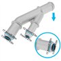 ECSiNG Tuyau de refroidissement à bride en Y en aluminium 1J0121087E compatible avec VW MK4 1.8T 2000-2005 compatible avec Audi 