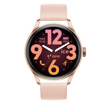 Ice-Watch - Ice Smart 3.0-1.2 Rose-Gold Nude AMOLED GPS - Montre connectée Ronde Rose-Gold pour Femme avec Bracelet en Silicone