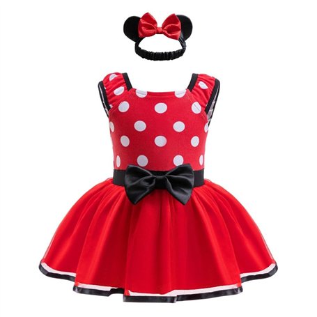 Lito Angels Deguisement Robe Minnie Mouse pour Bebe Filles avec Bandeau Taille 12-18 mois