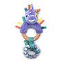 LES DEGLINGOS - ANNEAU DE DENTITION SILICONE & BOIS KIPROKOS LE ZEBRE - VIOLET - Jouet d'éveil - Dès la naissance - 24cm