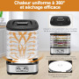 YASHE GGJ-261A Déshydrateur Alimentaire, 5 Plateaux Réglables en Hauteur, Contrôle de la Température de 35 à 70°C, Deshydrateur 