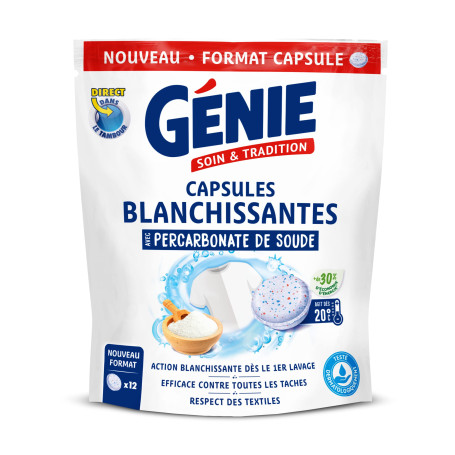 GENIE Soin et Tradition Capsules Blanchissantes Percarbonate de soude 12 x 20 g