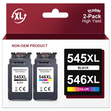 Prodoki PG-545XL CL-546XL Cartouche d'encre Remplacement pour 545 546 Cartouche XL pour Pixma MX495 TS3150 TS3350 TS3151 TS3351 