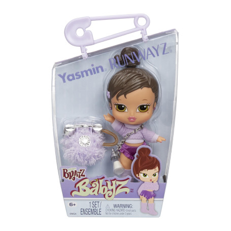 Bratz Babyz Runwayz Poupée - Yasmin - 1 Poupée Mannequin à Collectionner avec Une Tenue Élégante, Petite Poupée Mignonne avec Un