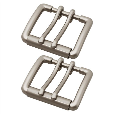 SG Store Lot de 2 Boucles de Ceinture en Cuir à Double Ardillon Diamètre Intérieur 40 Mm Adaptées Aux Sangles de 40 Mm Argent An