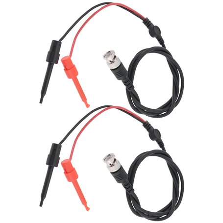 Briny River Lot de 2 Câbles de Test BNC à Double Crochet de Test pour Oscilloscope Sondes Câble Coaxial pour Tests électriques