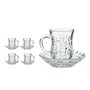 Lot de tasses avec soucoupes 125 ml Transparent verre (12 x 9 x 12 cm) (4 Unités)