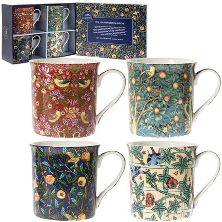 LEONARDO lesser and pavey LP93068 Mug en céramique | William Morris | Lot de 4 accessoires 12 x 8 x 9 cm