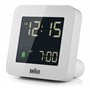 Braun Réveil numérique avec Fonction Snooze, écran LCD négatif, réglage Rapide, bip de l’Alarme en Crescendo, en Blanc, modèle B