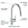 GROHE Robinet de cuisine évier Feel. douchette extractible. rotation 360°. bec e 209,99 €