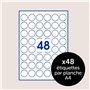 AVERY - 480 étiquettes Jet d'encre blanches brillant 30mm Rondes