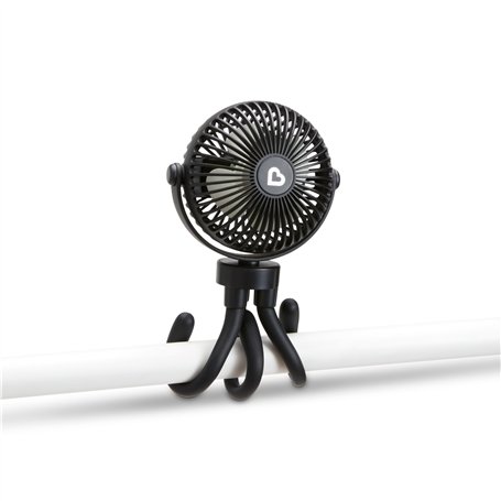 Munchkin Ventilateur de Poussette | Ventilateur Mini 360° Portable avec Lumières LED et 4 Vitesses | Indispensable Bébé | Noir