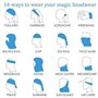 Navy Floral Print Multifunctional Magic Headwear 12-en-1 Men&Women Tube Scarf Facemask Headbands Neck Gaiter Bandana Balaclava H