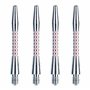WINMAU Tiges de fléchettes en aluminium noir, rose et argenté (tiges) en court et moyen – 4 jeux par paquet