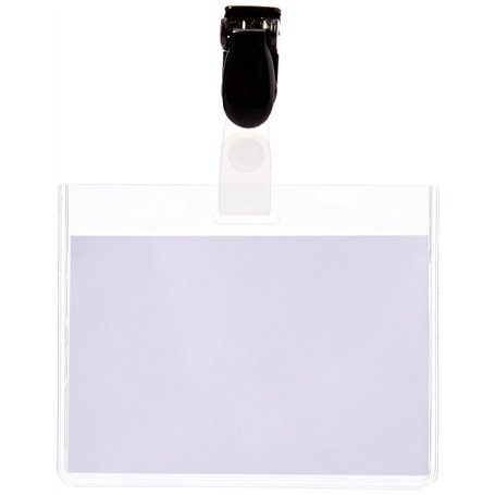 PAVO Pack de 25 Badges avec Clip 60 x 90 mm Transparent