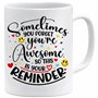 Cadeau Inspirant pour Amie | "Parfois Tu Oublies Que Tu Es Génial(e)" – Mug de Motivation et Encouragement | Tasse Cadeau Amie B