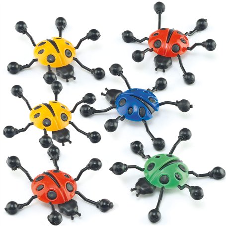 Baker Ross Lot de 6 Coccinelles Murales Rampantes - Idéal comme cadeau de pochette surprise