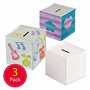 Baker Ross Tirelires en Forme de Cube à décorer (Paquet de 3) - Loisirs créatifs pour Enfants