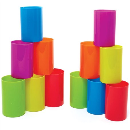 Baker Ross Pots de Rangement en Plastique Multicouleur - Lot de 12