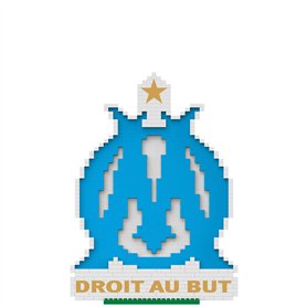 FOCO Produit sous licence officielle Olympique de Marseille BRXLZ Briques 3D Logo Club de football Kit de construction
