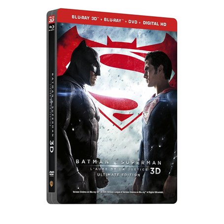 BATMAN V SUPERMAN : L'AUBE DE LA JUSTICE - Version Longue - Edition limitée Steelbook - Blu-Ray 3D + 2D + DVD - DC COMICS