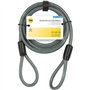 Câble Antivol - YALE - YC1/10/220/1 - Longueur 2,2m en Spirale a 2 Boucles en acier tressé pour Vélo et VTT - Noir et Gris