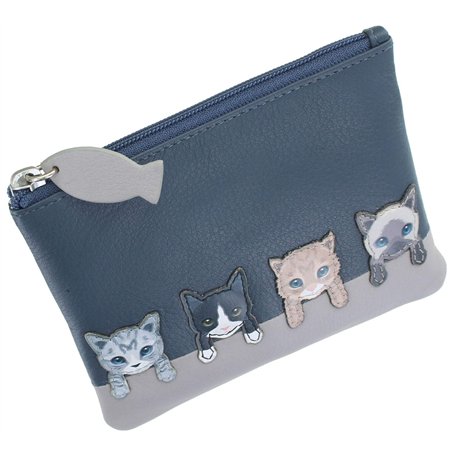 Mala Leather Collection Best Friends Porte-Monnaie pour Pièces avec Porte-clé 4166_65 Marine