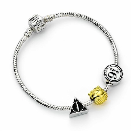 The Carat Shop Harry Potter - Bracelet à Breloques Charms argenté avec Les reliques de la Mort
