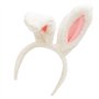 TRIXES Bandeau avec oreilles de lapin de Pâques - Blanc et Rose - Accessoire de Costume de Robe de Fantaisie